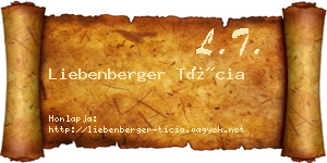 Liebenberger Tícia névjegykártya